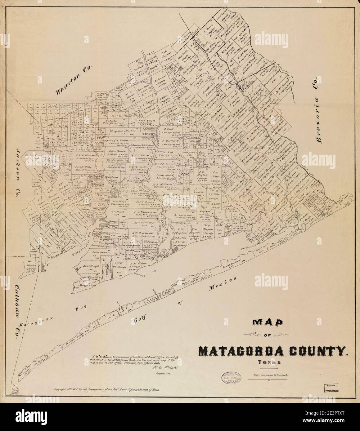 Map of Matagorda County, Texas Stock Photo Alamy