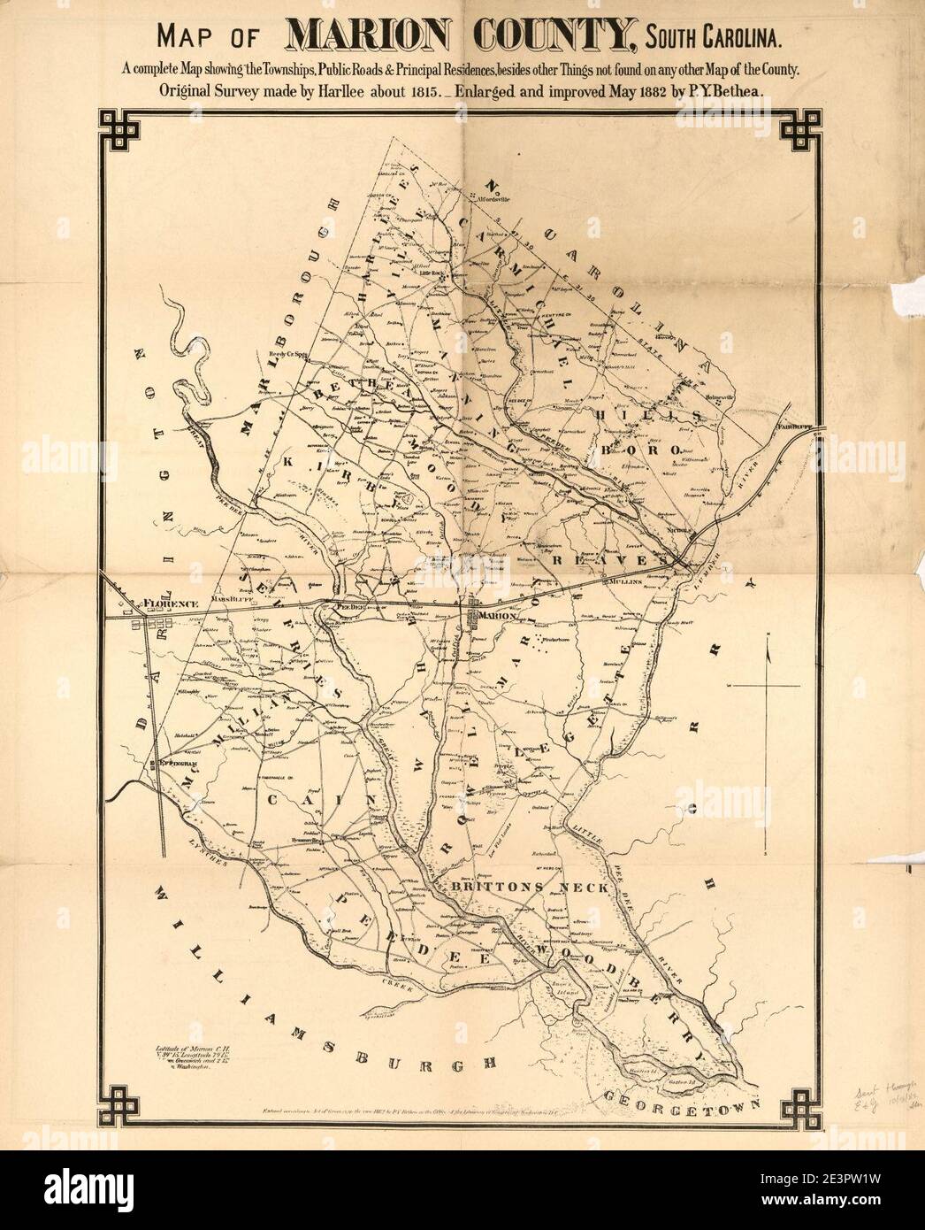 Map of Marion County, South Carolina, a complete map showing the