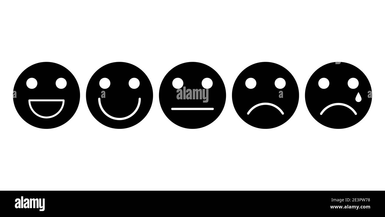 Vetor de Emotion anime icon sad in simple black design do Stock