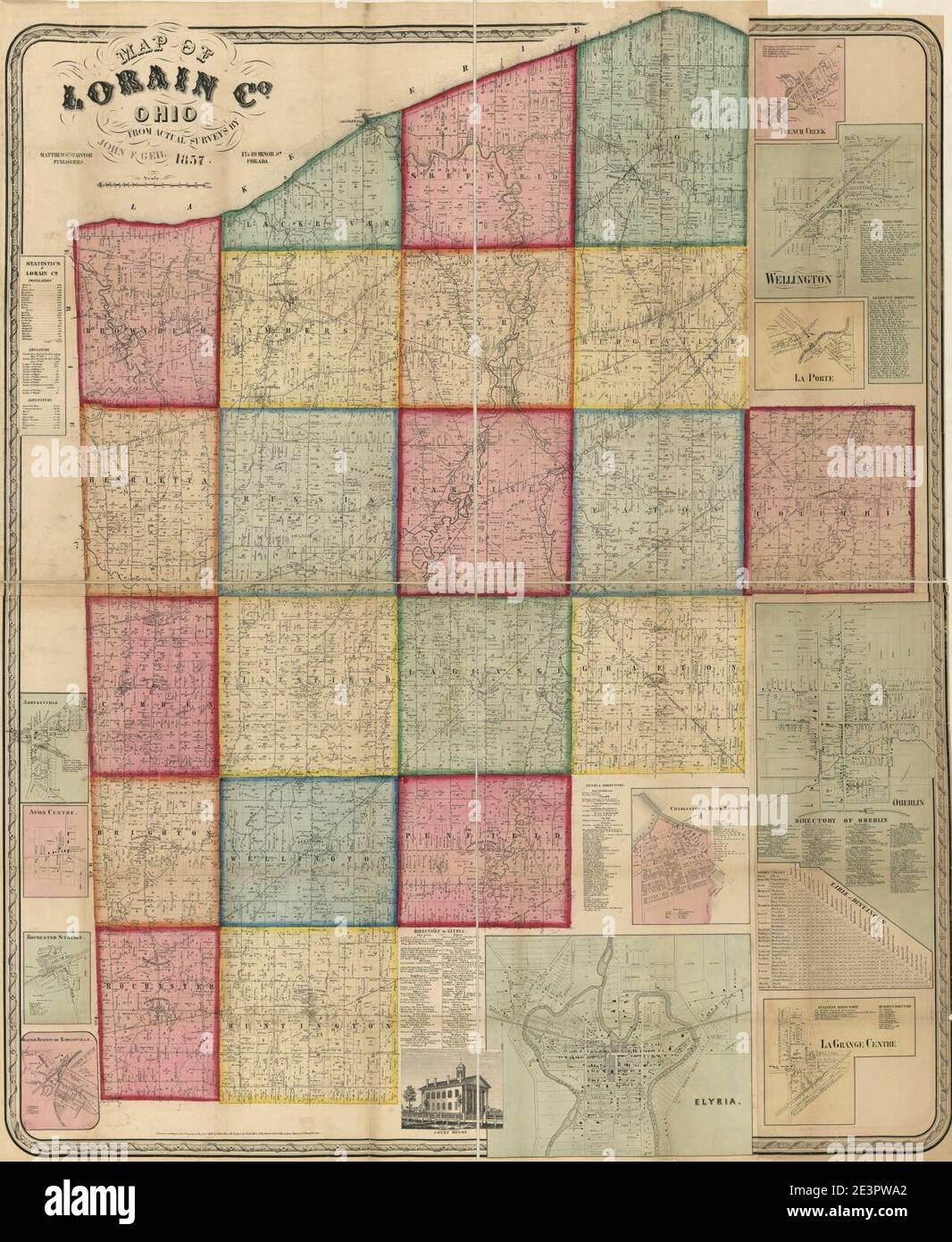 Map of Lorain Co., Ohio Stock Photo Alamy