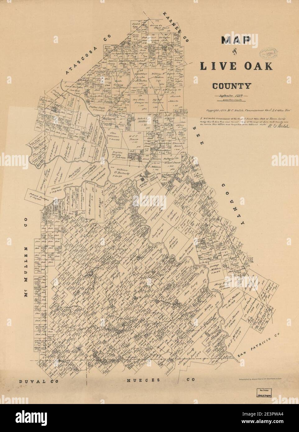Map of Live Oak County Stock Photo Alamy