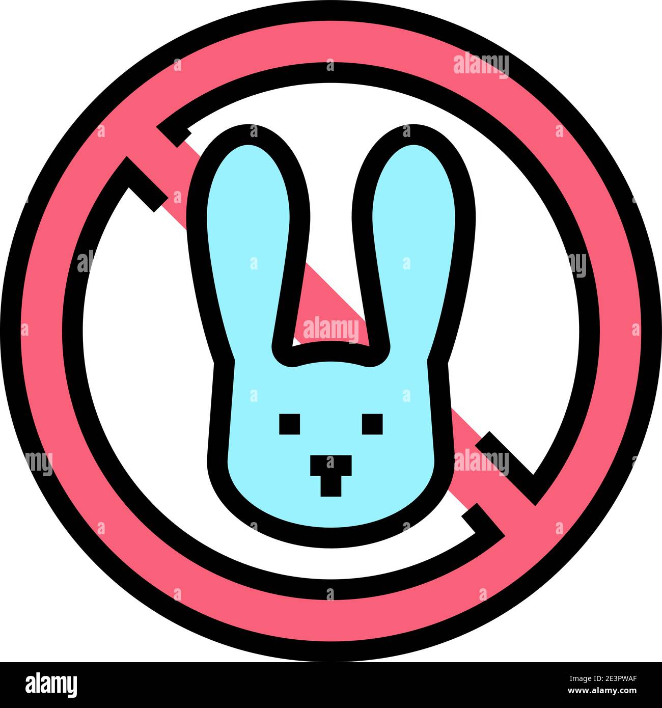 stop kill rabbits color icon vector illustration Stock Vector Image ...