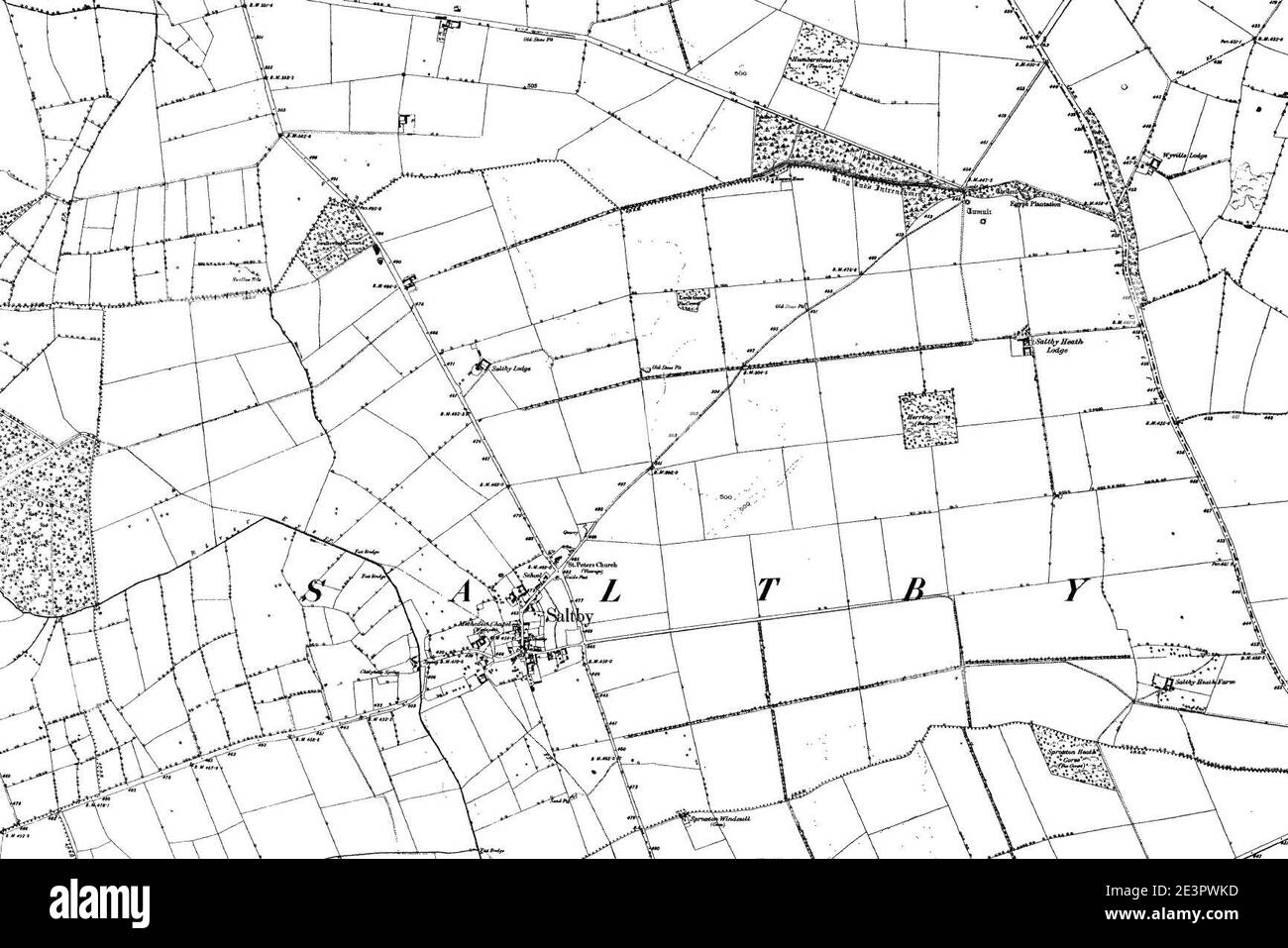 Map of Lincolnshire OS Map name 130-NW, Ordnance Survey, 1886-1897. Stock Photo