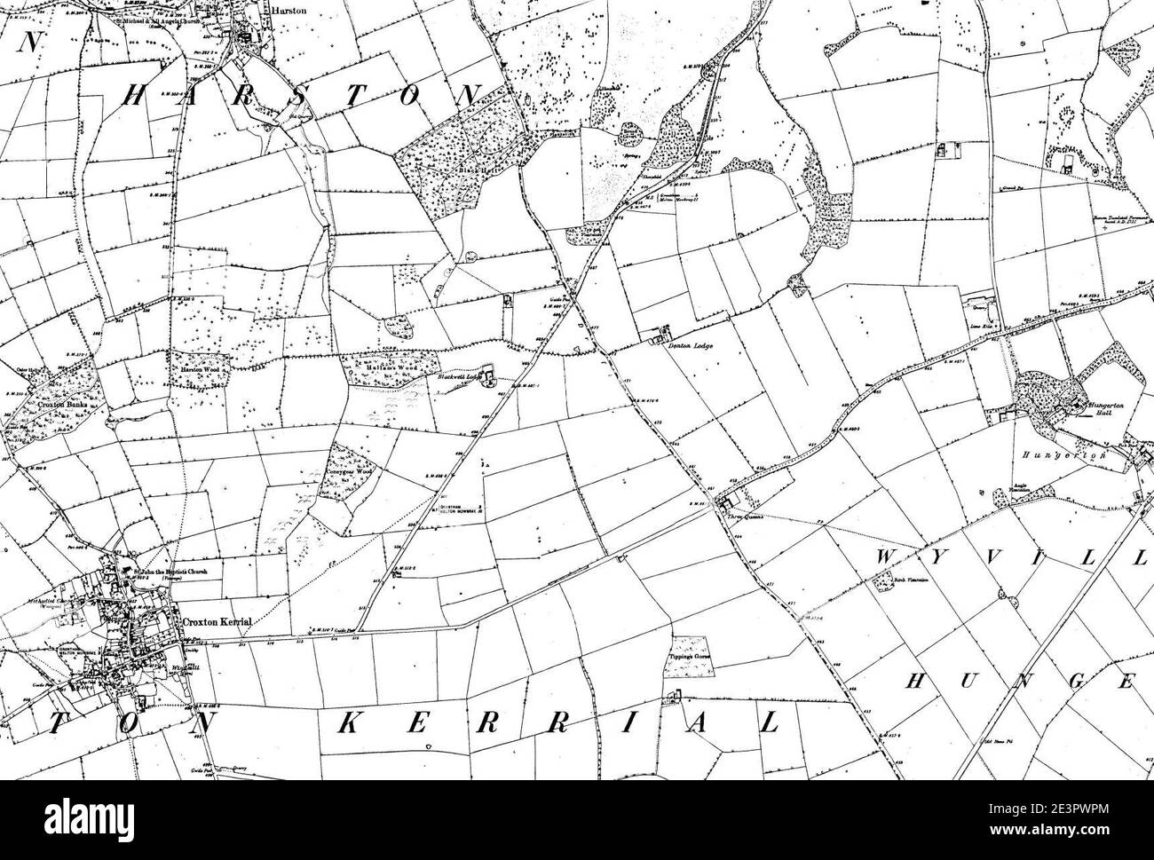 Map of Lincolnshire OS Map name 122-SW, Ordnance Survey, 1886-1897. Stock Photo