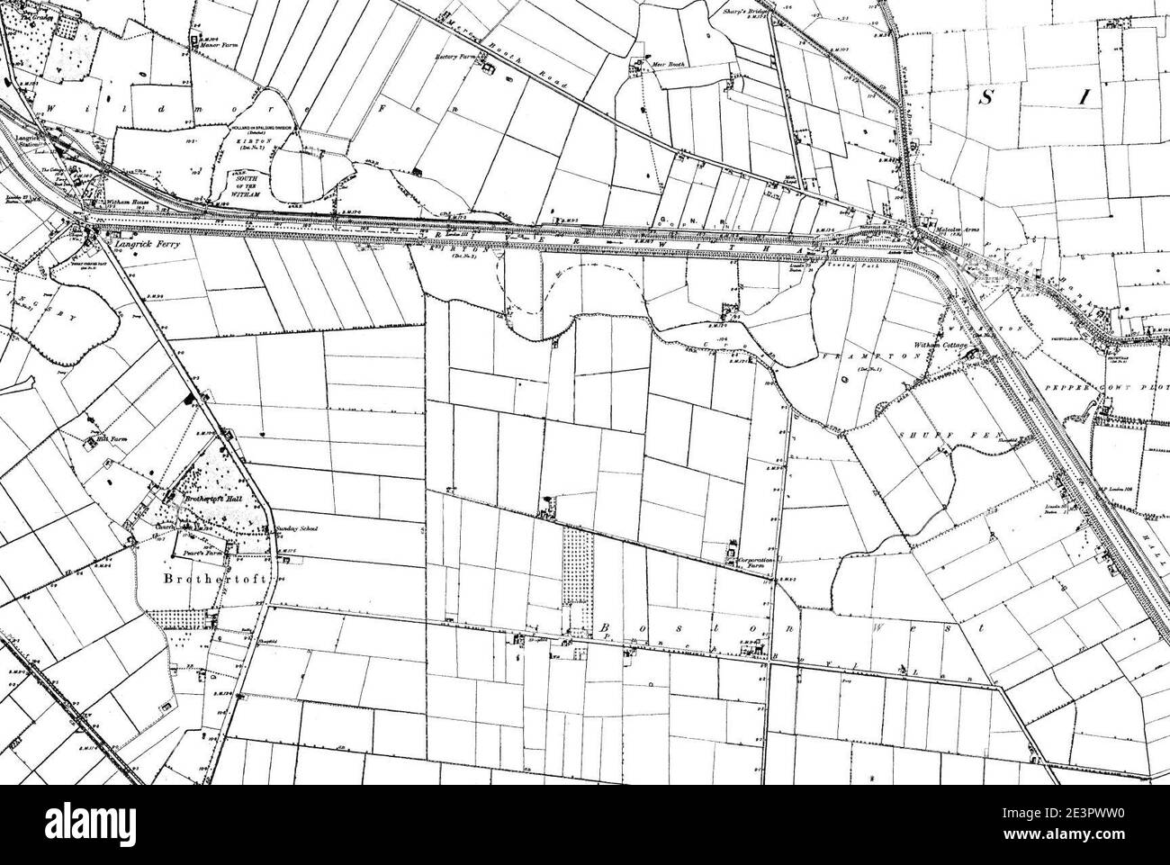 Map of Lincolnshire OS Map name - Map Of Lincolnshire Os Map Name 108 Ne Ordnance Survey 1886 1897 2E3PWW0 
