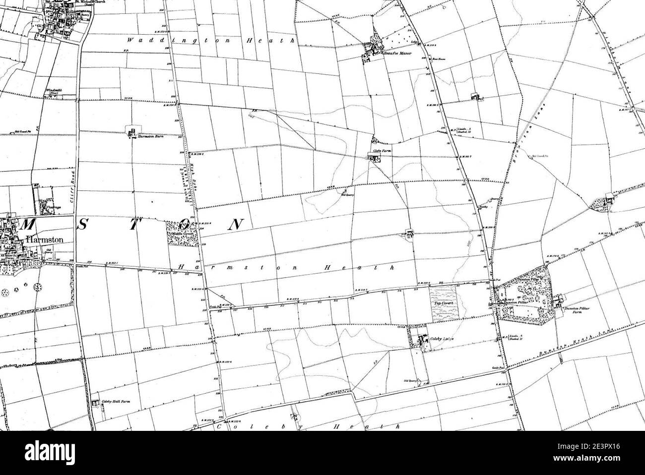 Map of Lincolnshire OS Map name 078-SE, Ordnance Survey, 1886-1897. Stock Photo