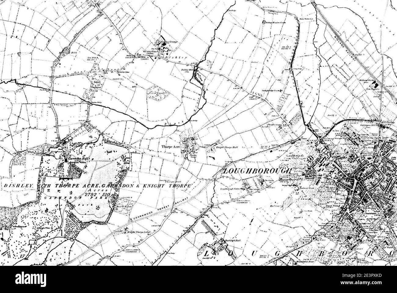 Fleckney Map Map of Leicestershire OS Map name 017-NE, Ordnance Survey, 1884-1892 ...