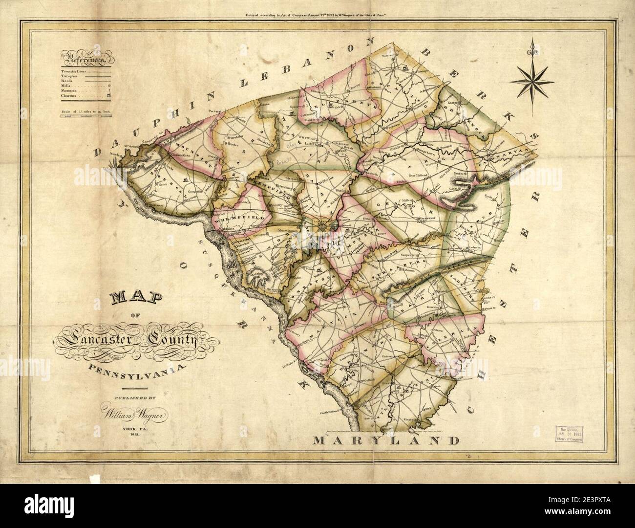 Map of Lancaster County, Pennsylvania Stock Photo - Alamy