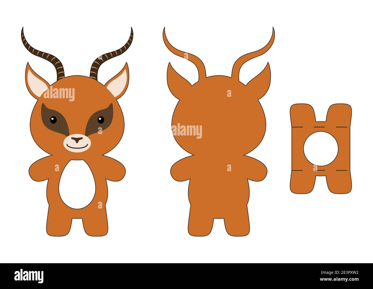 Cute die cut gazelle chocolate egg holder template. Retail paper box ...