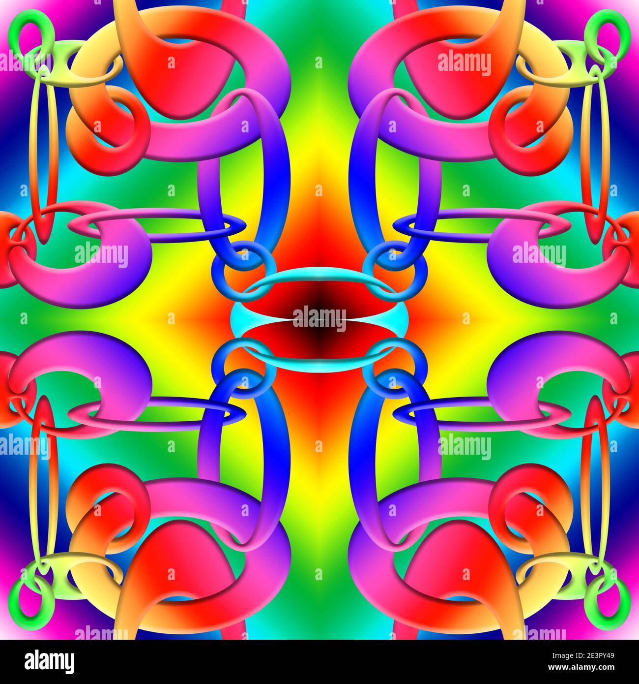 3D graphic illustration - seamless repeating rainbow colours pattern Stock Photo