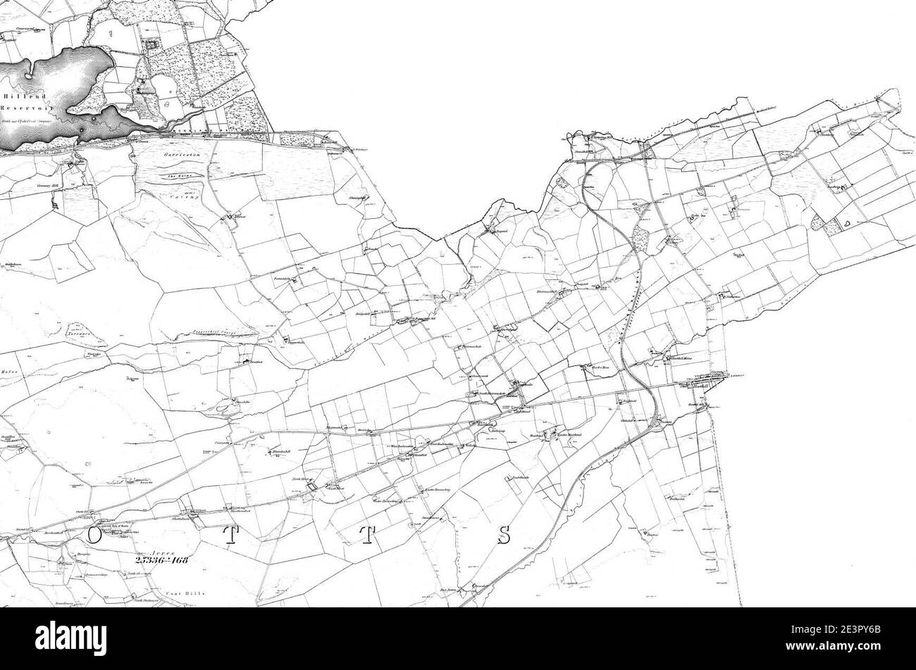 Map of Lanarkshire Sheet 009, Ordnance Survey, 18631865 Stock Photo