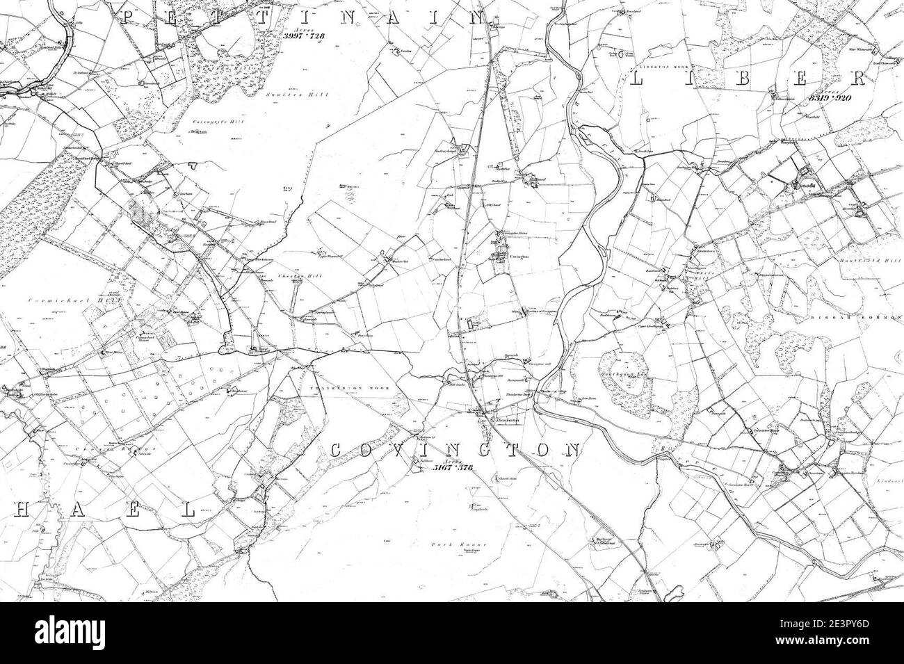 Map of Lanarkshire Sheet 033, Ordnance Survey, 18631865 Stock Photo