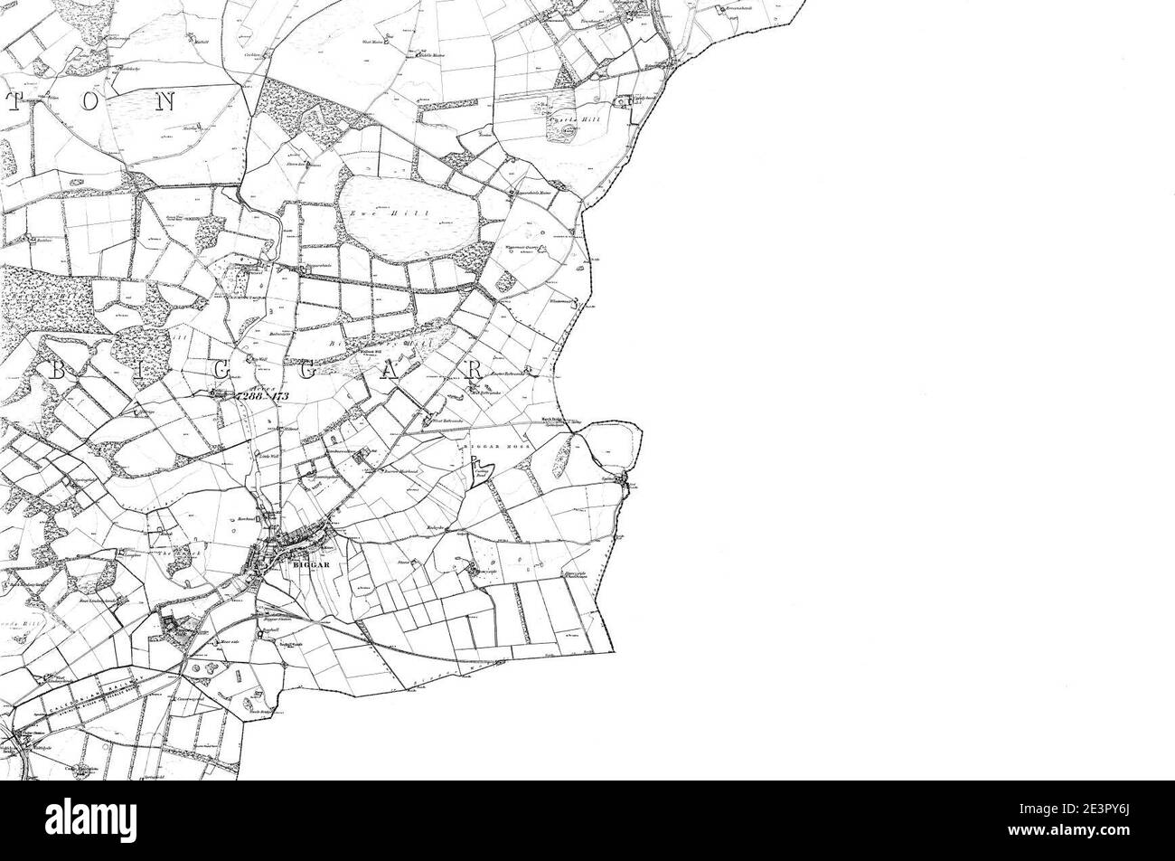 Map of Lanarkshire Sheet 034, Ordnance Survey, 18631865 Stock Photo