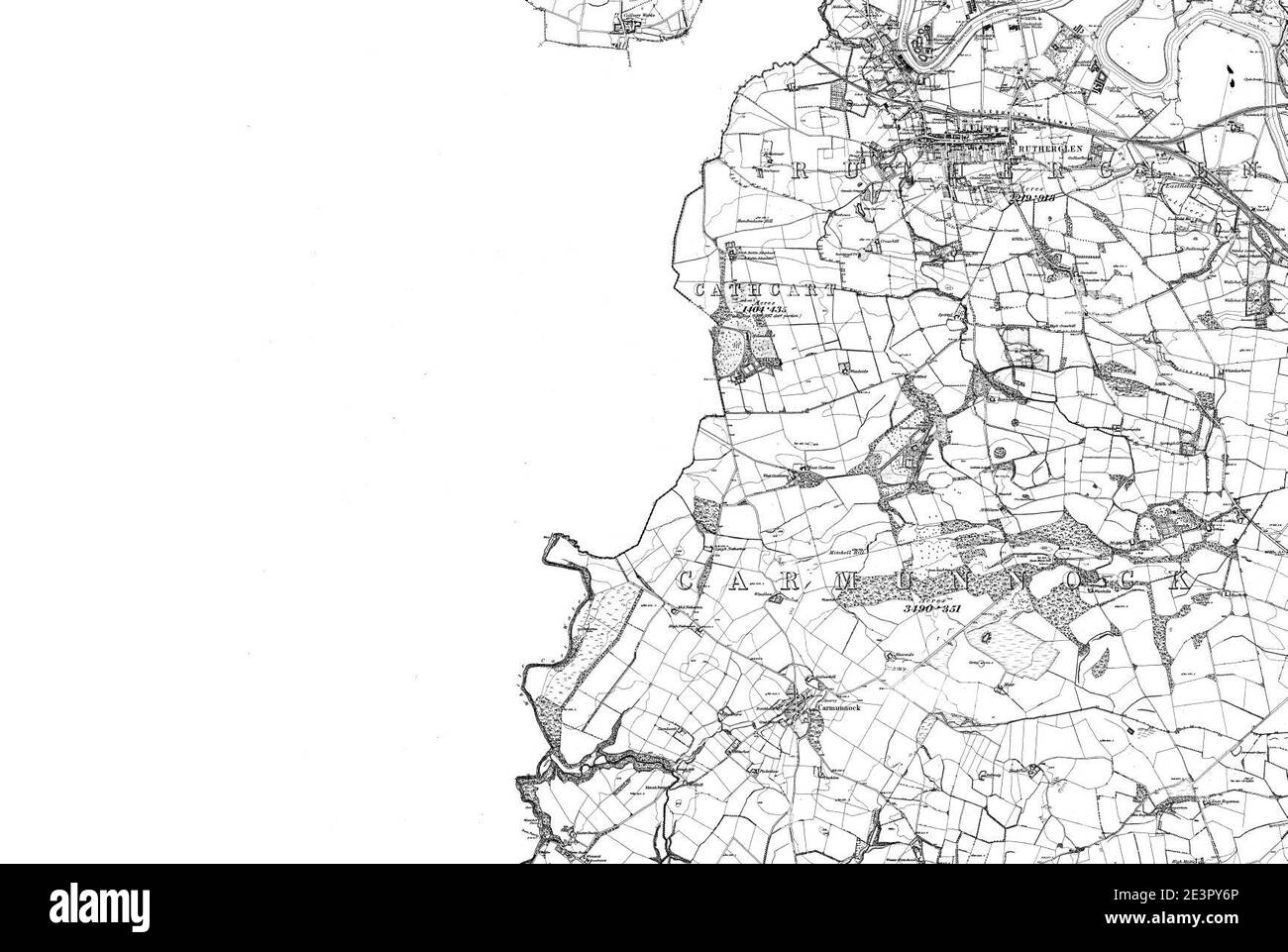 Map of Lanarkshire Sheet 010, Ordnance Survey, 18631865 Stock Photo