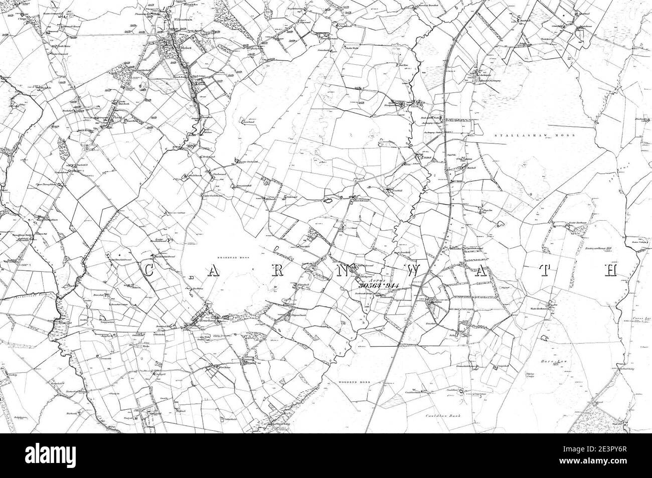 Map of Lanarkshire Sheet 020, Ordnance Survey, 18631865 Stock Photo