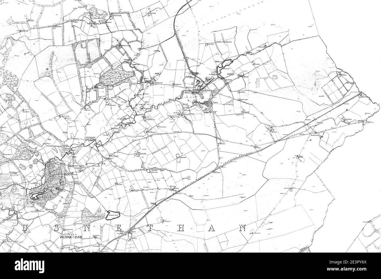 Map of Lanarkshire Sheet 013, Ordnance Survey, 18631865 Stock Photo