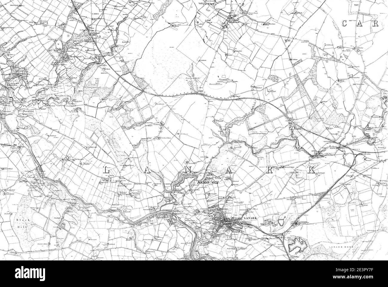 Map of Lanarkshire Sheet 025, Ordnance Survey, 18631865 Stock Photo