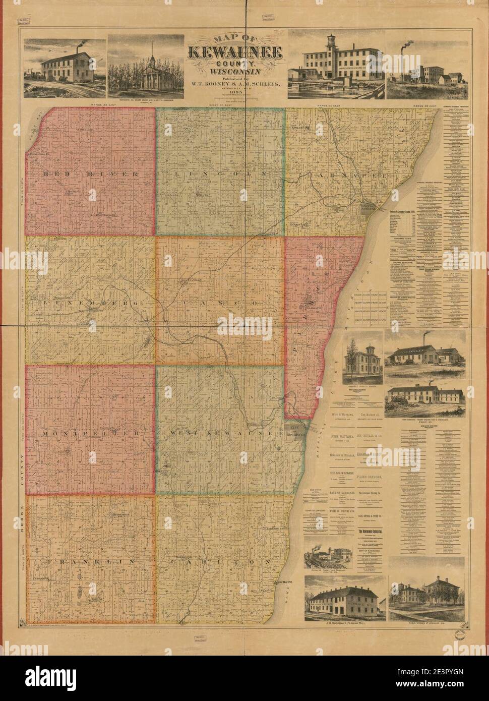 Map of Kewaunee County, Wisconsin Stock Photo Alamy
