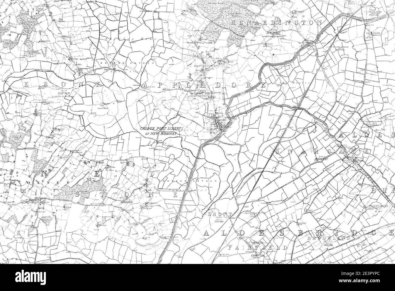 Vintage map of kent Black and White Stock Photos & Images - Alamy
