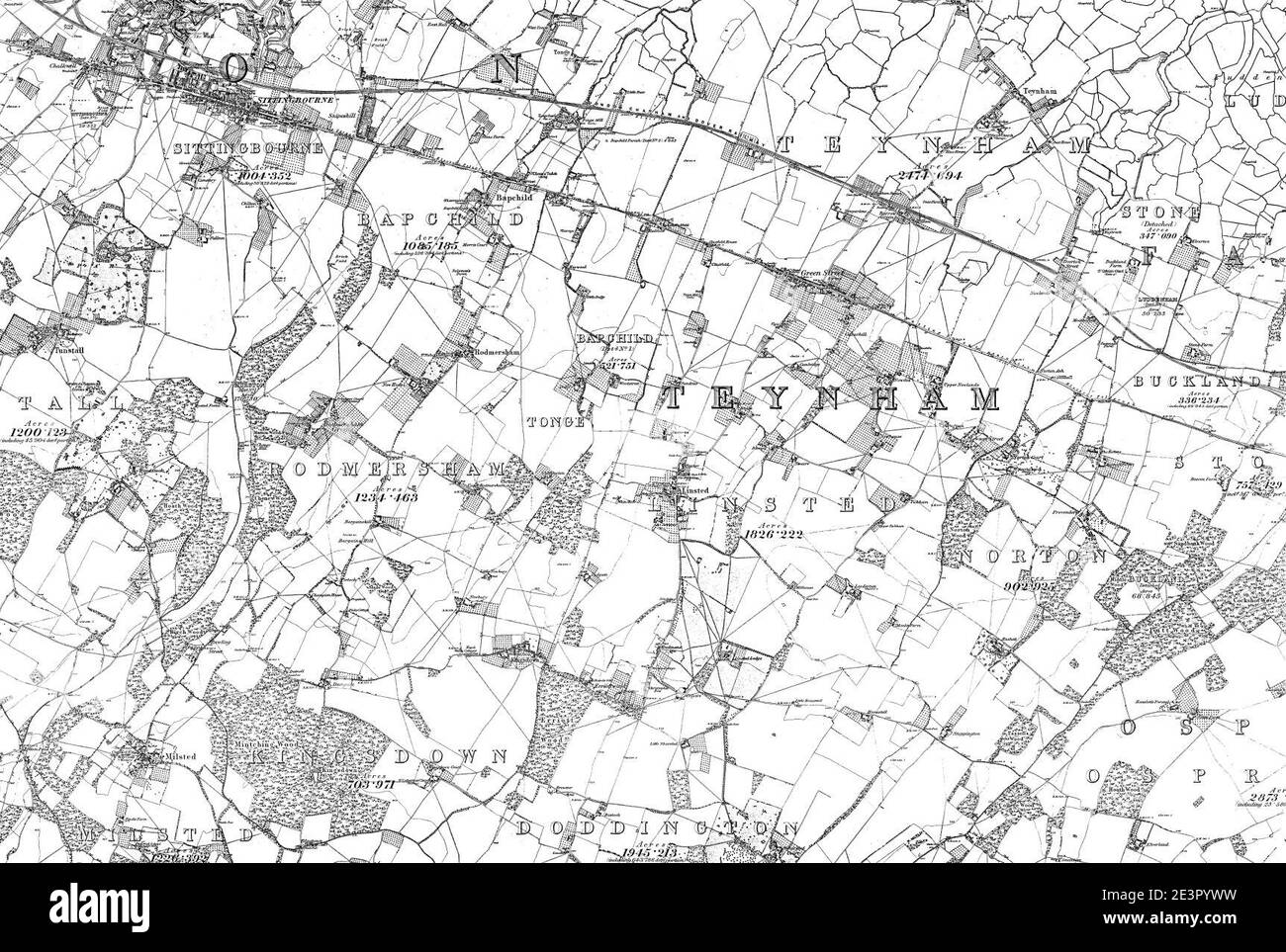 Map of Kent Sheet 033, Ordnance Survey, 1869-1882 Stock Photo - Alamy
