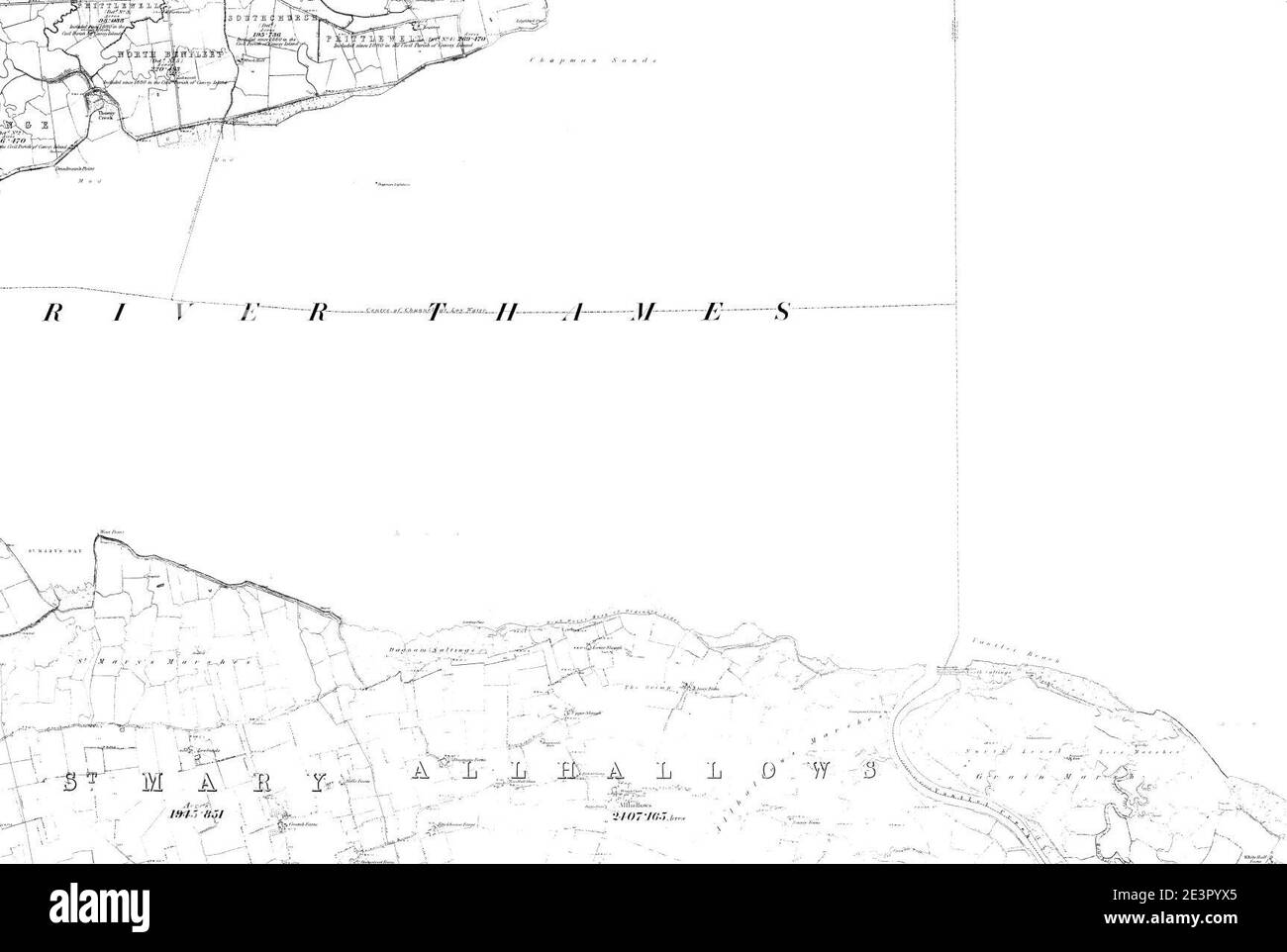 Map of Kent Sheet 005, Ordnance Survey, 1869-1882 Stock Photo - Alamy
