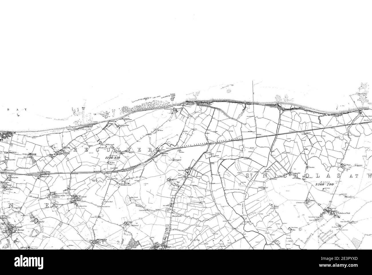 Map of Kent Sheet 024, Ordnance Survey, 1869-1882 Stock Photo - Alamy