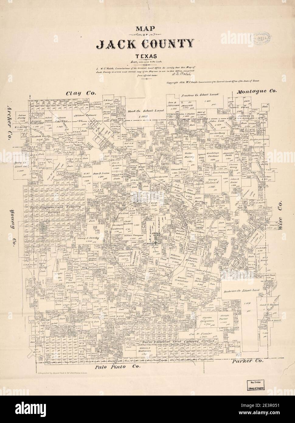 Map of Jack County, Texas Stock Photo Alamy