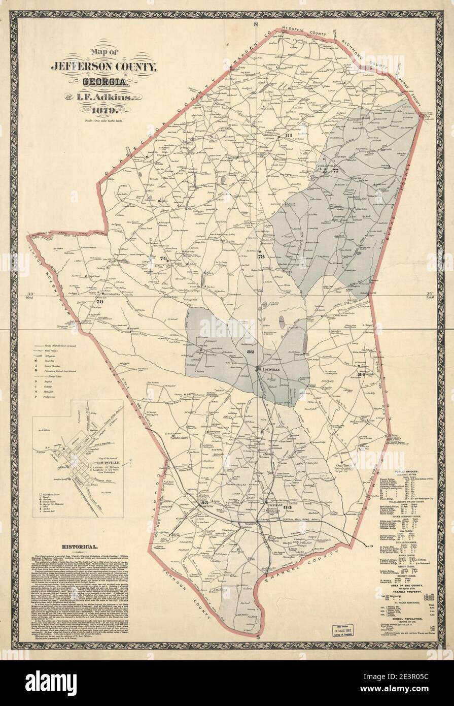 Map of Jefferson County, Stock Photo Alamy