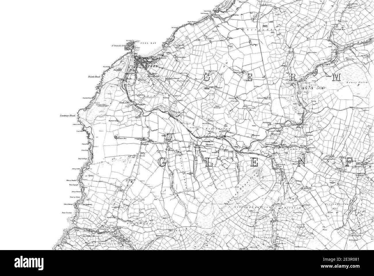 Map of Isle of Man Sheet 009, Ordnance Survey, 1870 Stock Photo Alamy