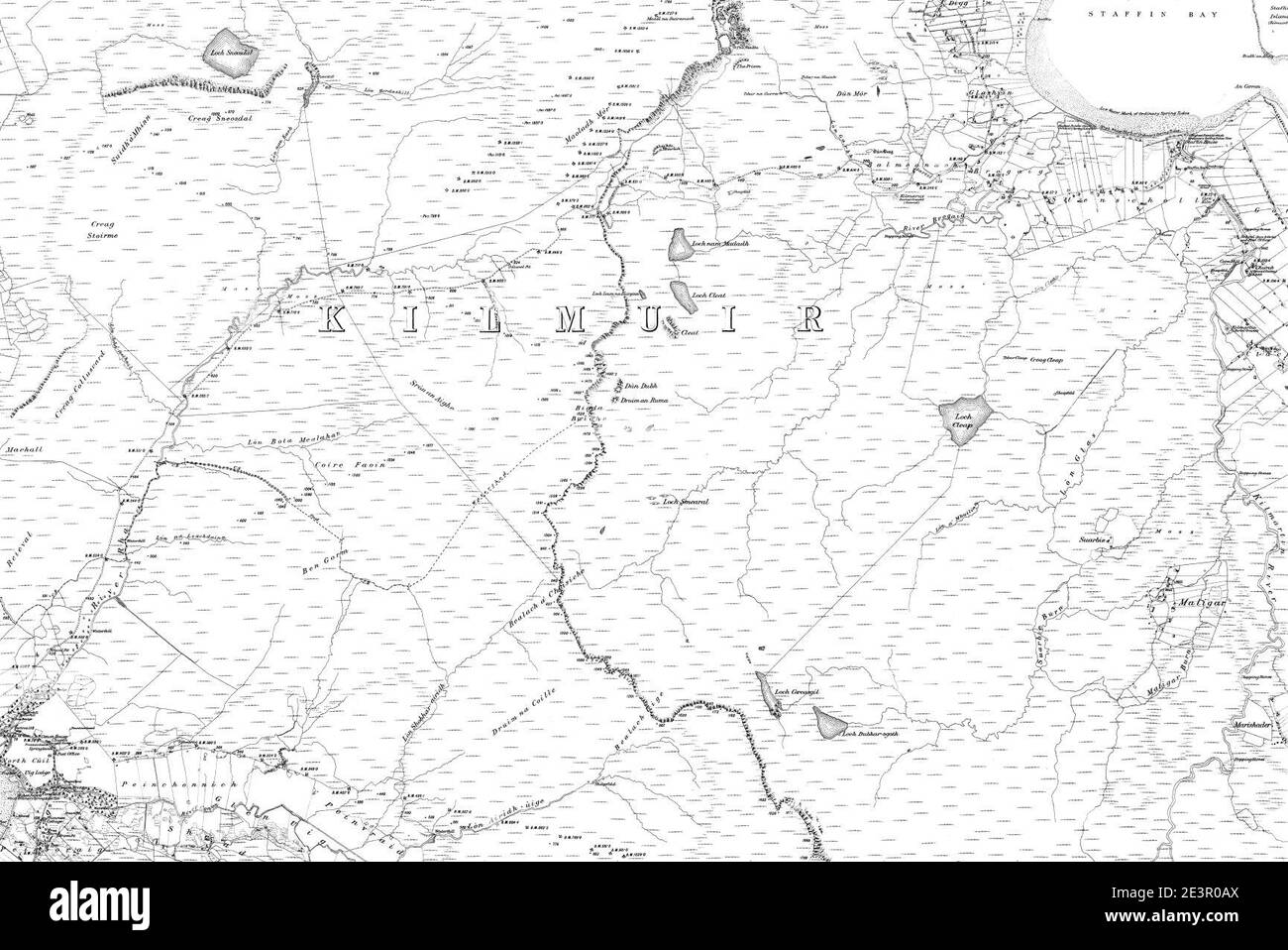 Map of Isle of Skye Sheet 007, Ordnance Survey, 18761882 Stock Photo