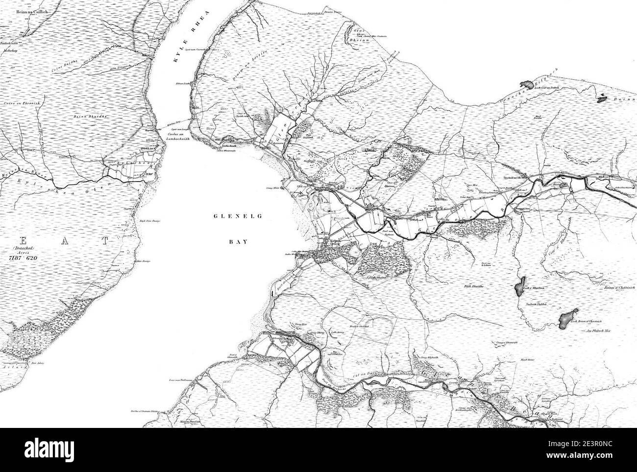 Map of Invernessshire & Skye Sheet 047, Ordnance Survey, 18721881 Stock Photo Alamy