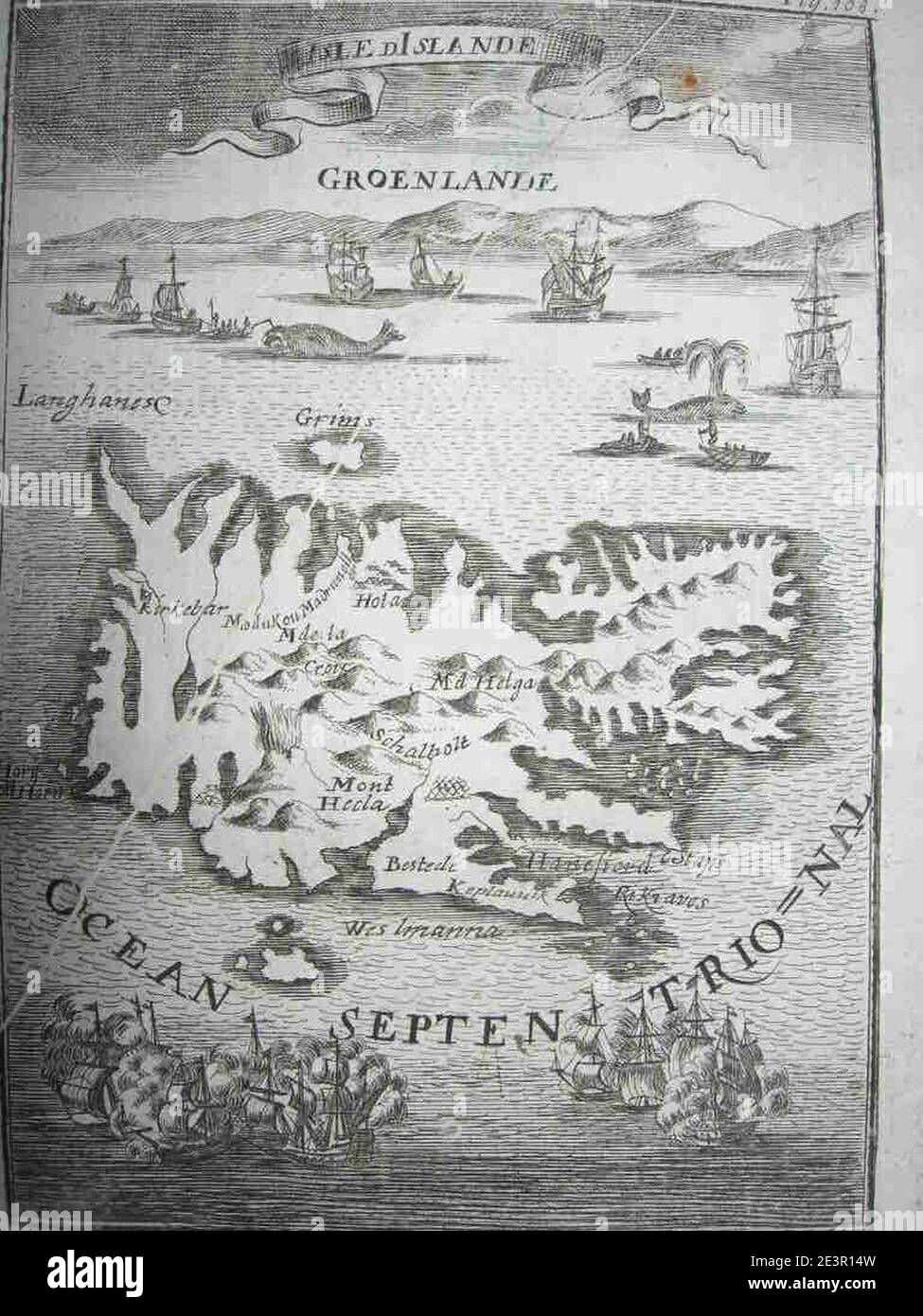 Map of Iceland,1718 Stock Photo Alamy