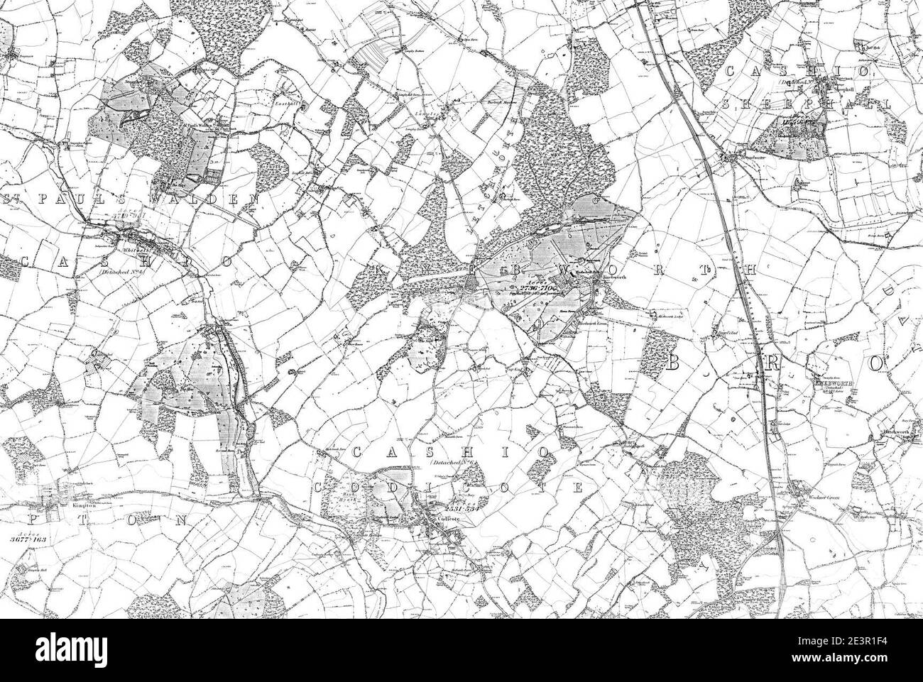 Map of Hertfordshire Sheet 020, Ordnance Survey, 18731885 Stock Photo