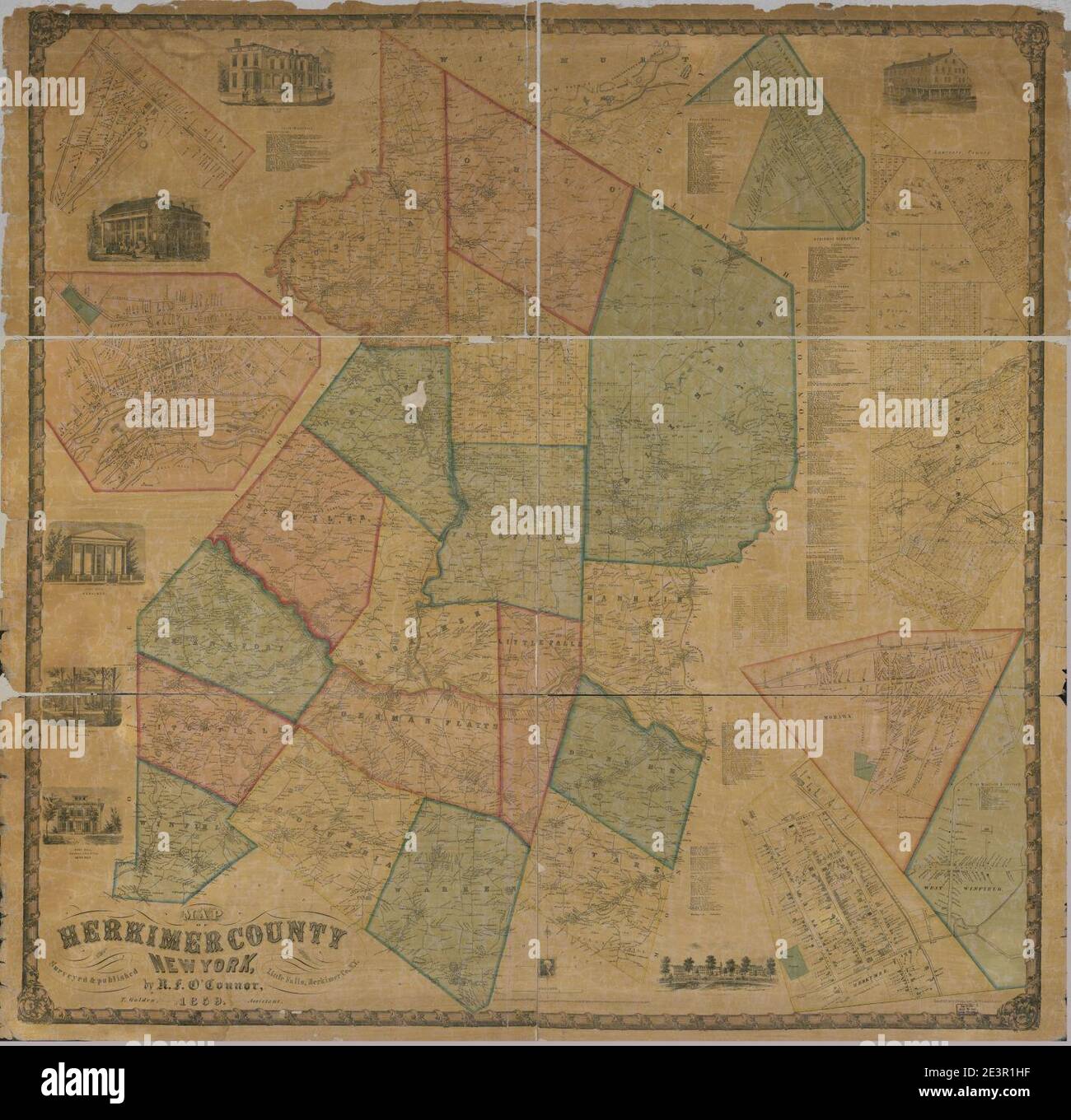 Map of Herkimer County, New York Stock Photo Alamy