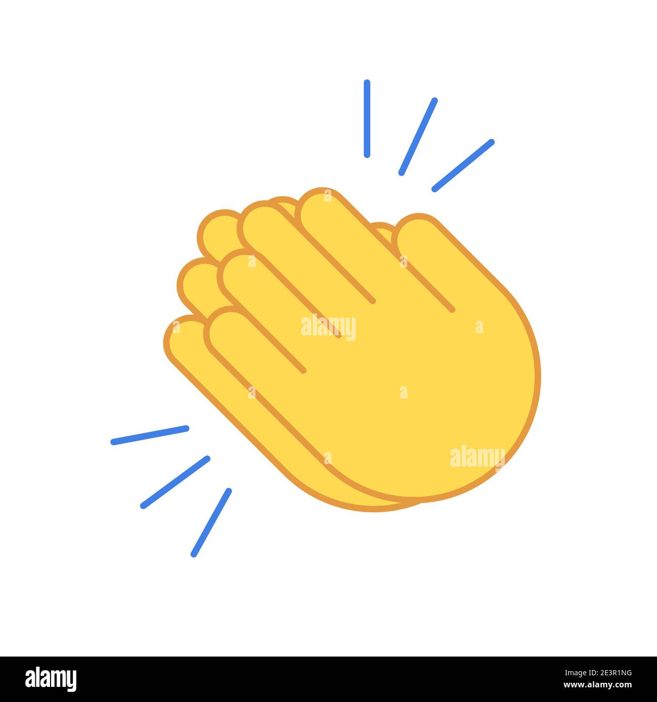 Emoji clap hand emoticon set encouragement cartoon applause icon. Clap hands vector icon Stock Vector