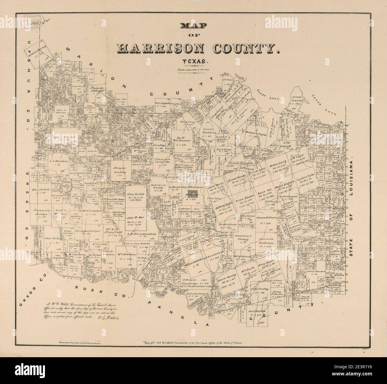 Map of Harrison County, Texas Stock Photo Alamy