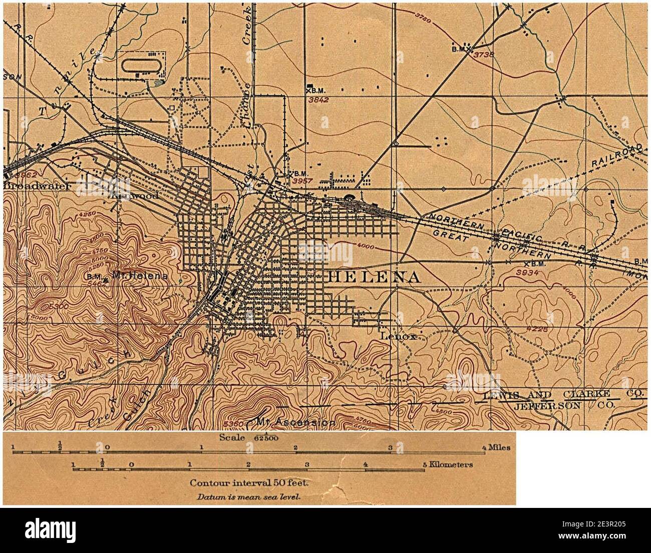 Map of Helena, Montana (1899 Stock Photo Alamy