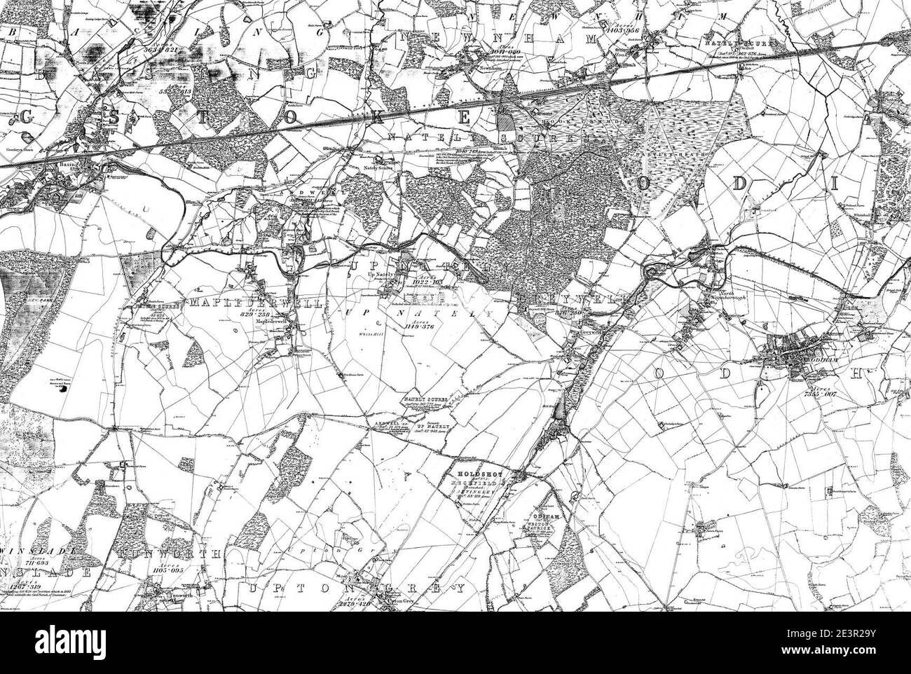 Map of Hampshire Sheet 019, Ordnance Survey, 1866-1889 Stock Photo - Alamy