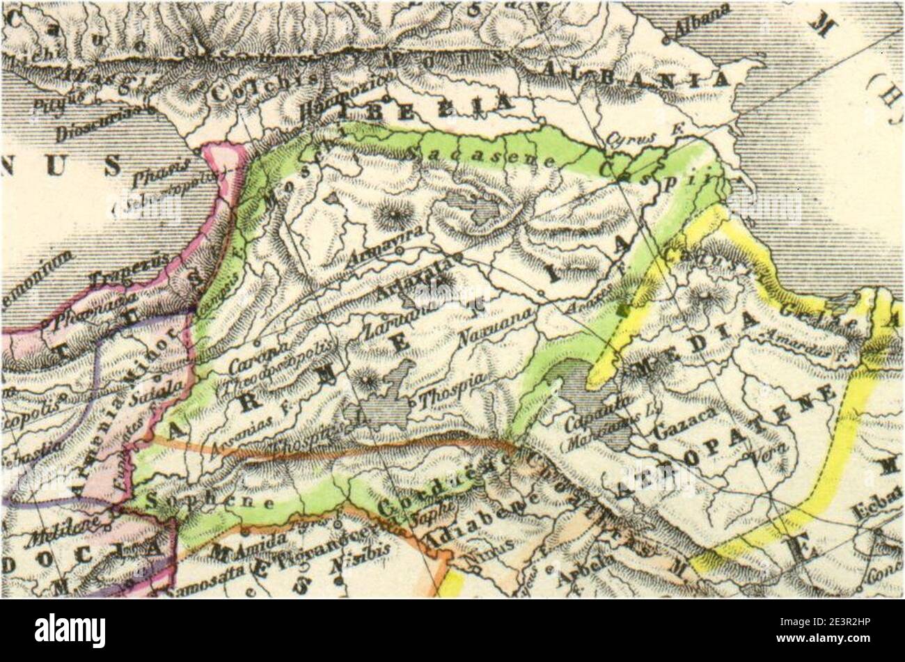 Map Of Great Armenia 1869 Stock Photo Alamy