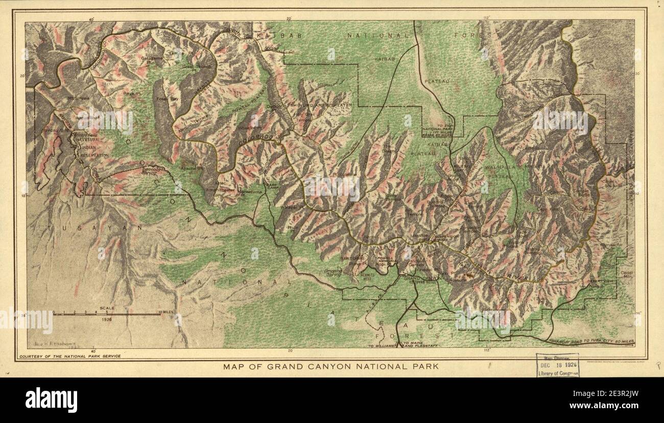 Map of Grand Canyon National Park Stock Photo - Alamy