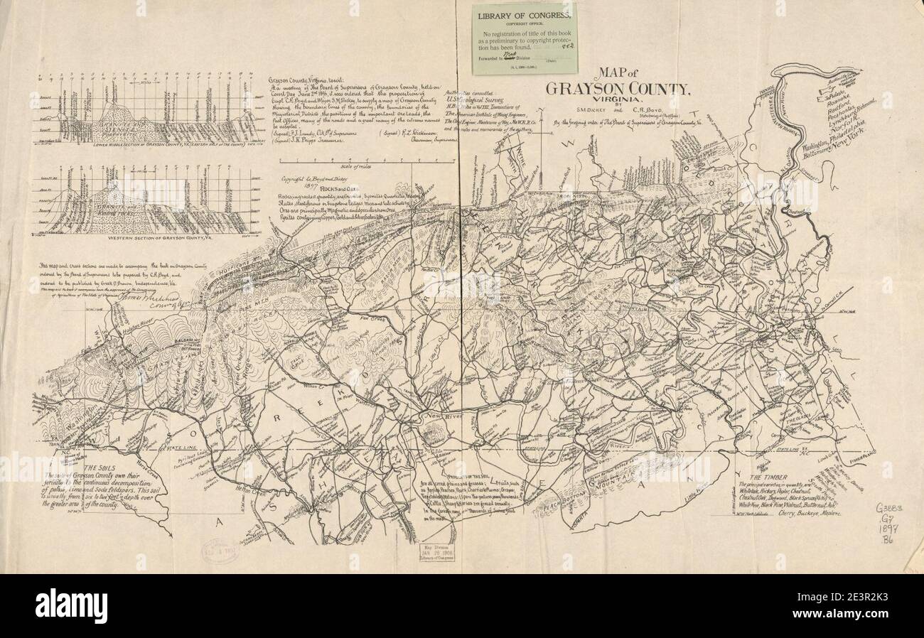 Map of Grayson County, Virginia Stock Photo Alamy