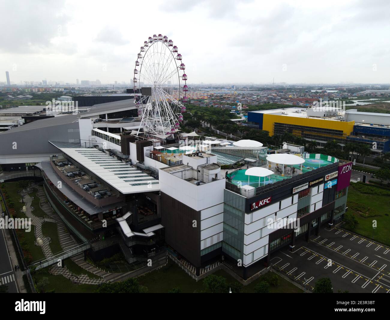 Aerial view of AEON MALL Jakarta Garden City, AEON is a Largest