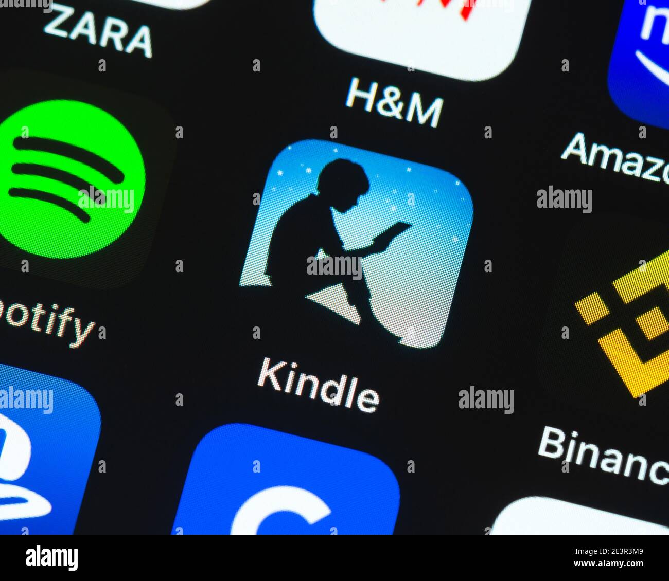 Kindle app icon on Apple iPhone screen Stock Photo