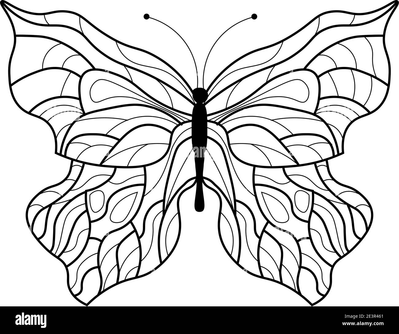 Download Butterfly Coloring Book Linear Drawing Of A Butterfly Stock Vector Image Art Alamy