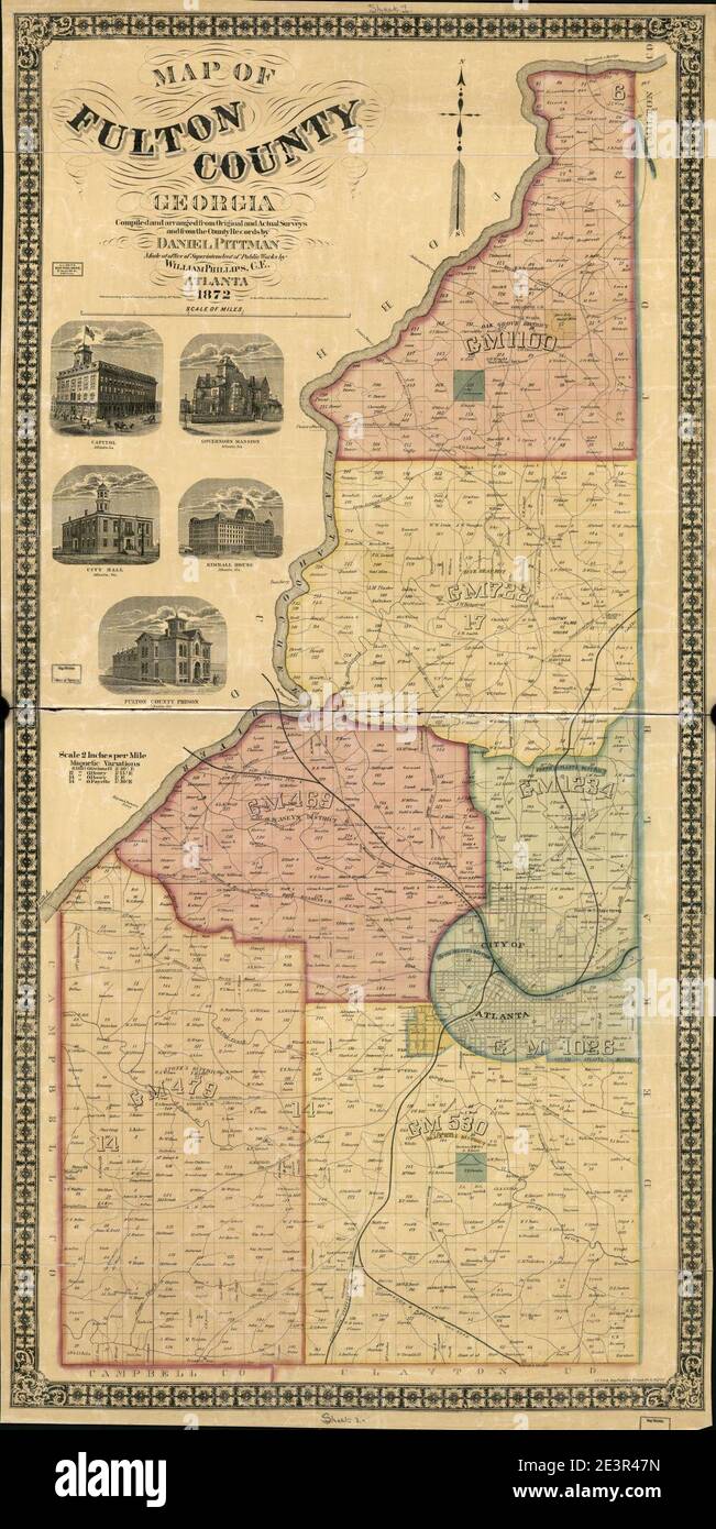 Map of Fulton County, Stock Photo Alamy