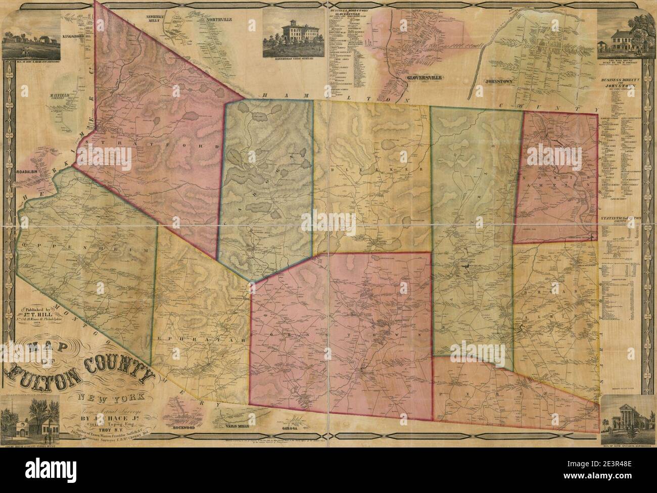 Map of Fulton County, New York from actual surveys Stock Photo Alamy