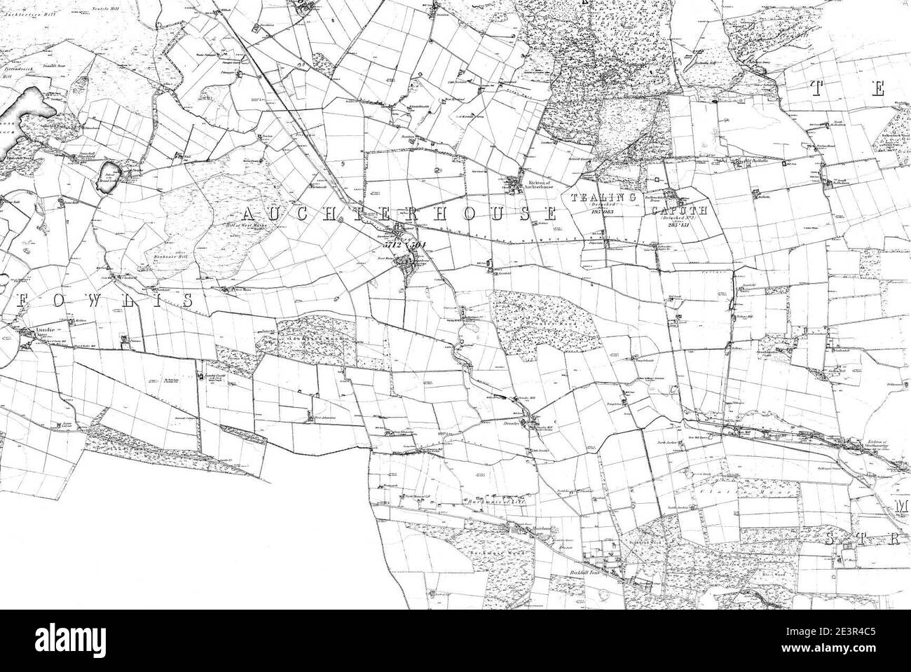 Map of Forfarshire Sheet 049, Ordnance Survey, 1865-1869 Stock Photo ...