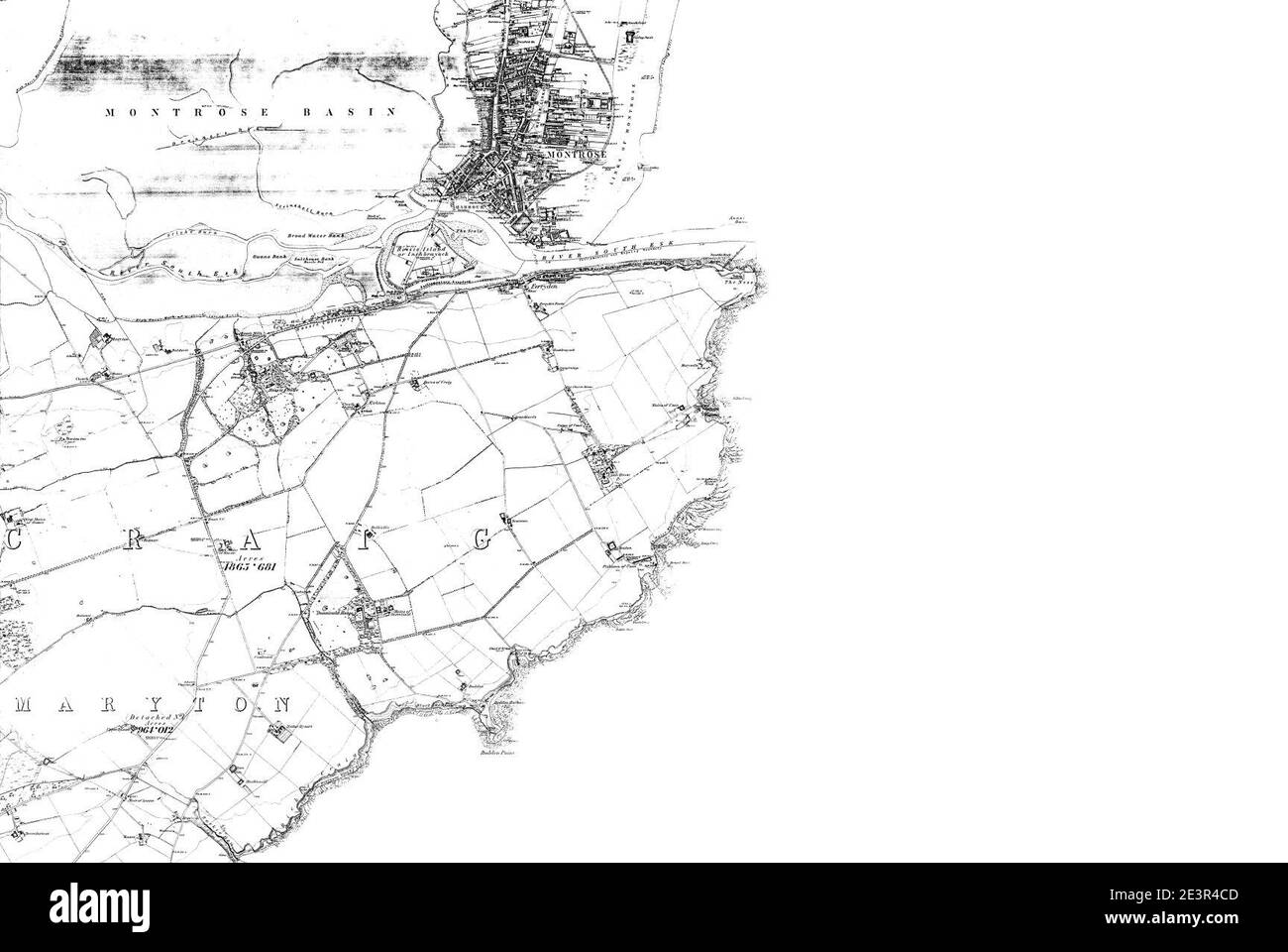 Map of Forfarshire Sheet 035, Ordnance Survey, 1865-1869 Stock Photo ...
