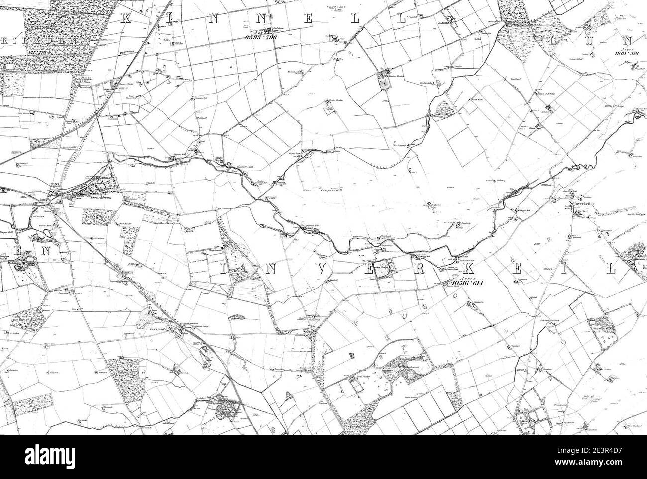 Map of Forfarshire Sheet 040, Ordnance Survey, 1865-1869 Stock Photo ...