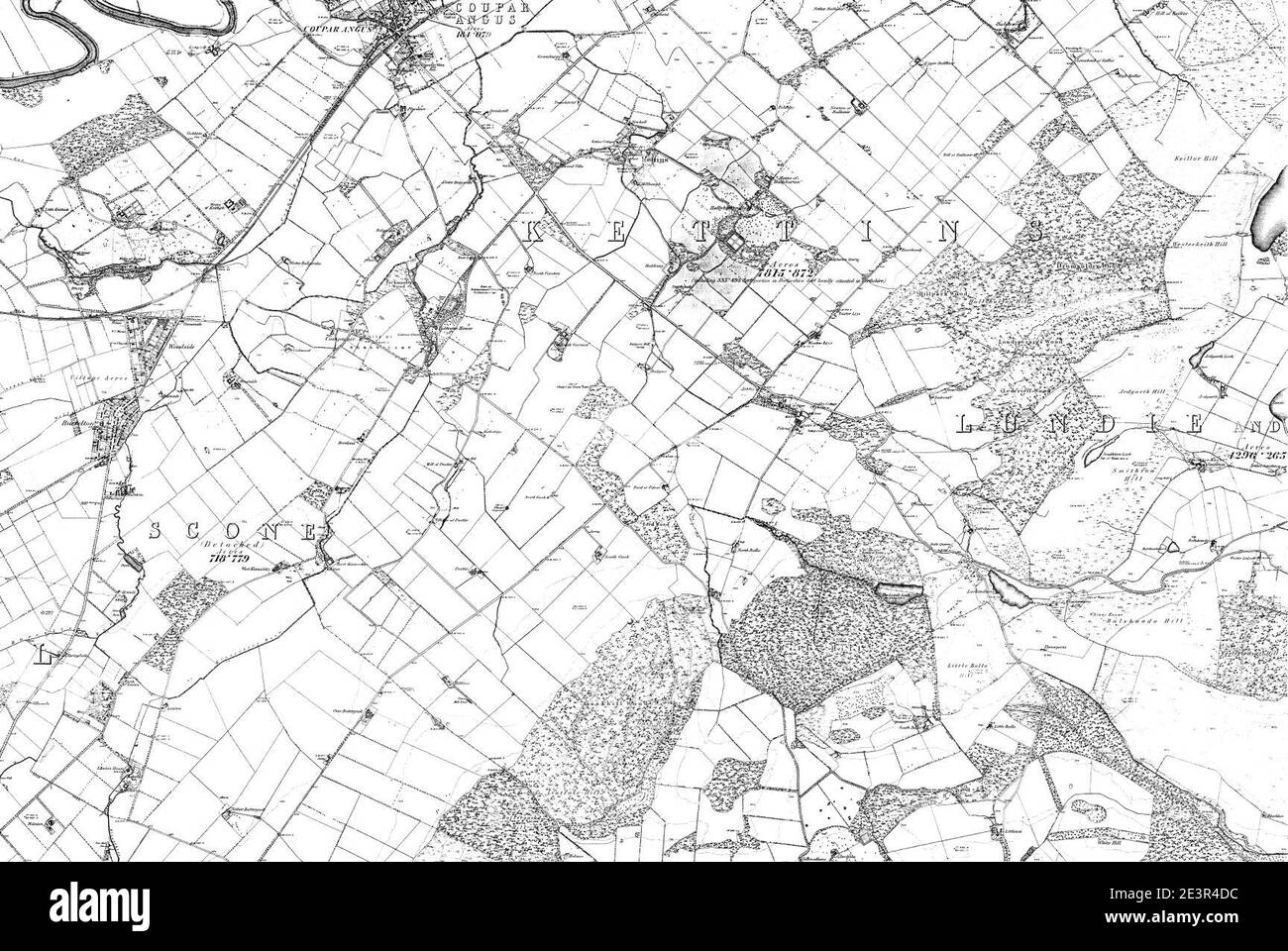 Map of Forfarshire Sheet 048, Ordnance Survey, 1865-1869 Stock Photo ...